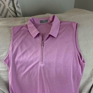 NWT Callaway solid Pink Sleeveless Pickle Ball/ Tennis or Golf Shirt